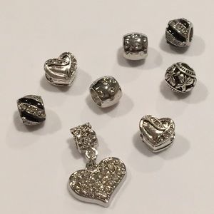 8 charms Silver charm bundle